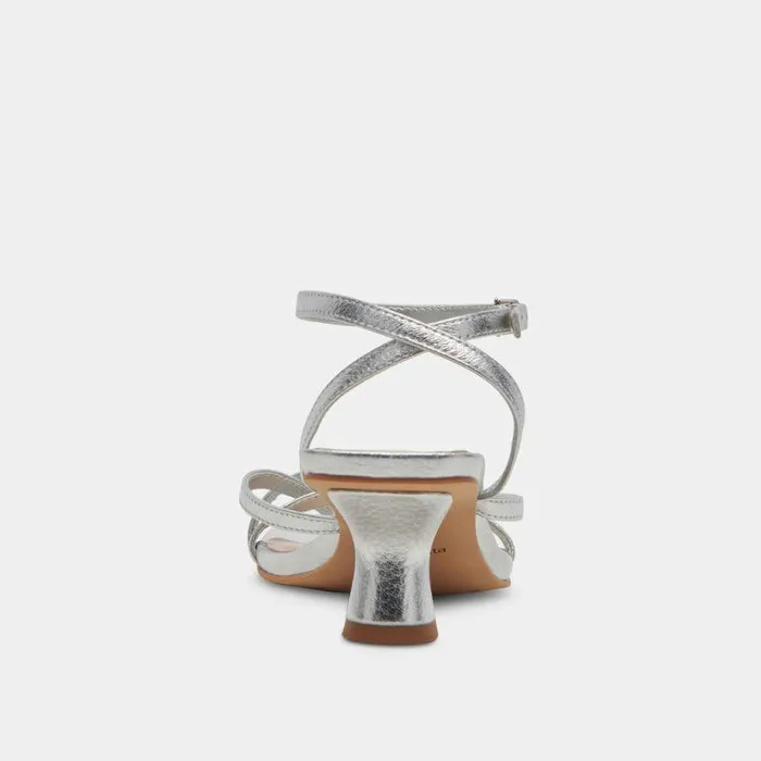 Heels Shop Dolce Vita Baylor Heels Silver Metallic Leather Silver Leather Heels Silver Metallic Leather