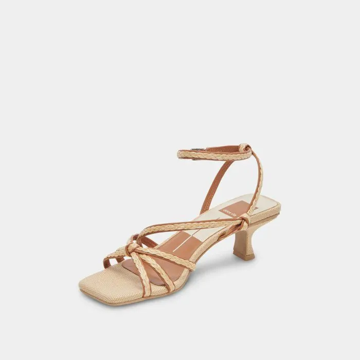 Heels Shop Dolce Vita Bev Braid Heels Brown Natural Jute Brown Natural Jute