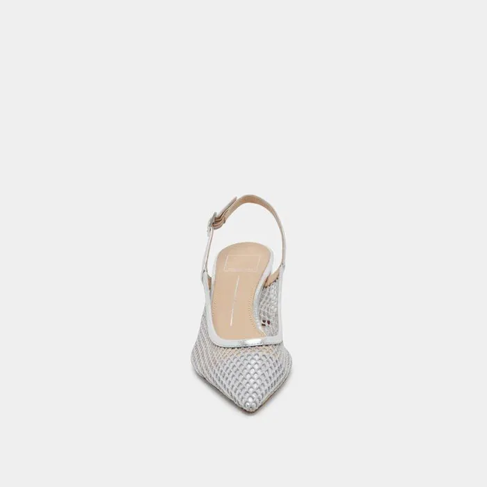 Heels Shop Dolce Vita Blondi Heels Silver Mesh Silver Mesh
