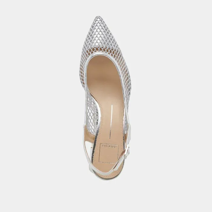 Heels Shop Dolce Vita Blondi Heels Silver Mesh Silver Mesh