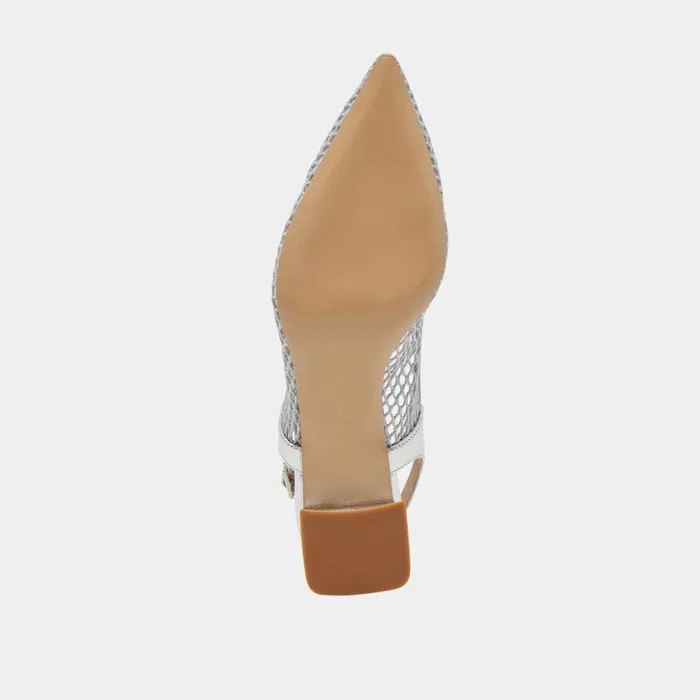 Heels Shop Dolce Vita Blondi Heels Silver Mesh Silver Mesh