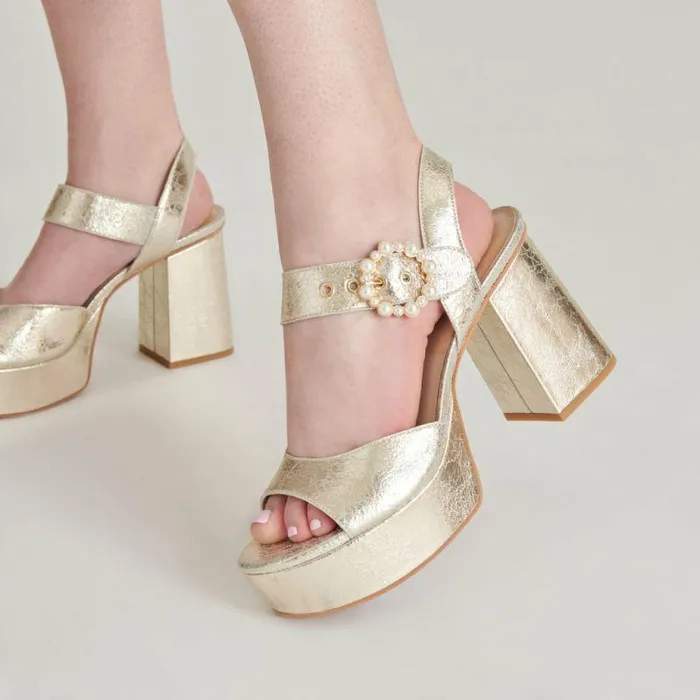 Heels Shop Dolce Vita Bobby Pearl Heels Vintage Gold Pearls Vintage Gold Pearls