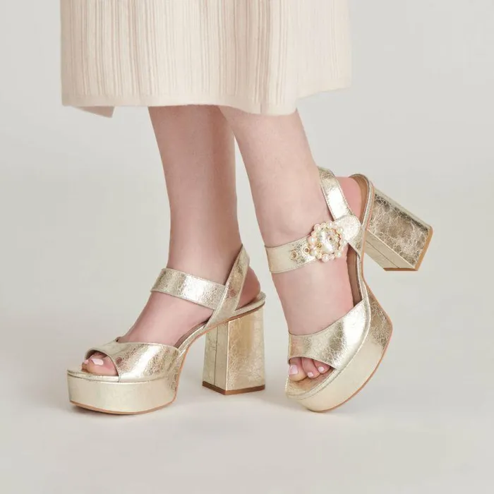 Heels Shop Dolce Vita Bobby Pearl Heels Vintage Gold Pearls Vintage Gold Pearls
