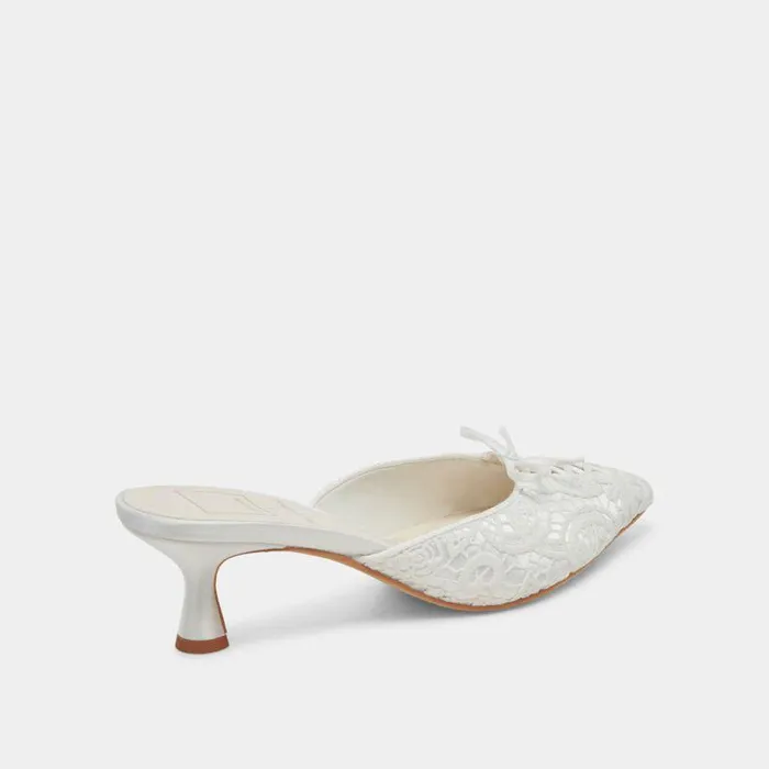 Heels Shop Dolce Vita Camile Wide Heels White Floral Eyelet White Floral Eyelet