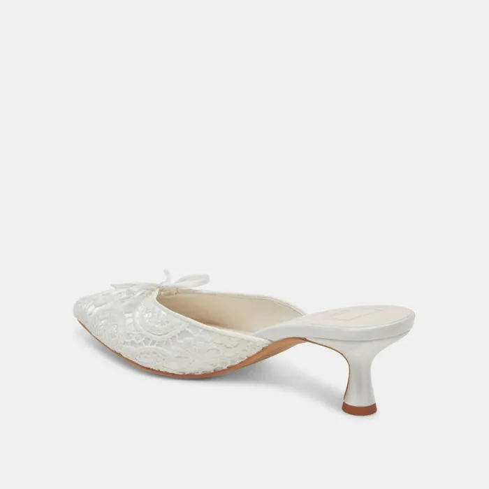 Heels Shop Dolce Vita Camile Wide Heels White Floral Eyelet White Floral Eyelet