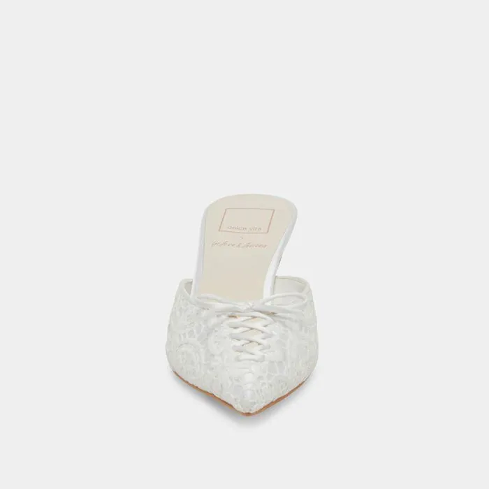 Heels Shop Dolce Vita Camile Wide Heels White Floral Eyelet White Floral Eyelet