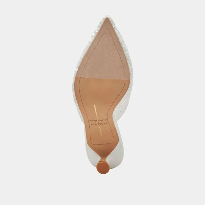 Heels Shop Dolce Vita Camile Wide Heels White Floral Eyelet White Floral Eyelet