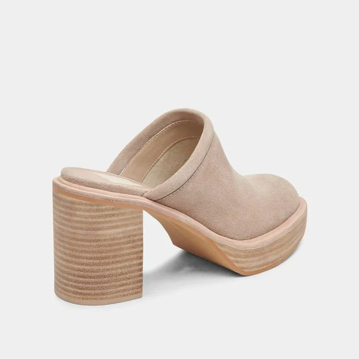 Heels Shop Dolce Vita Castel Heels In Taupe Suede Women039s Taupe Suede Clogs Taupe Suede