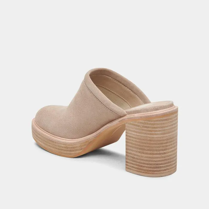 Heels Shop Dolce Vita Castel Heels In Taupe Suede Women039s Taupe Suede Clogs Taupe Suede