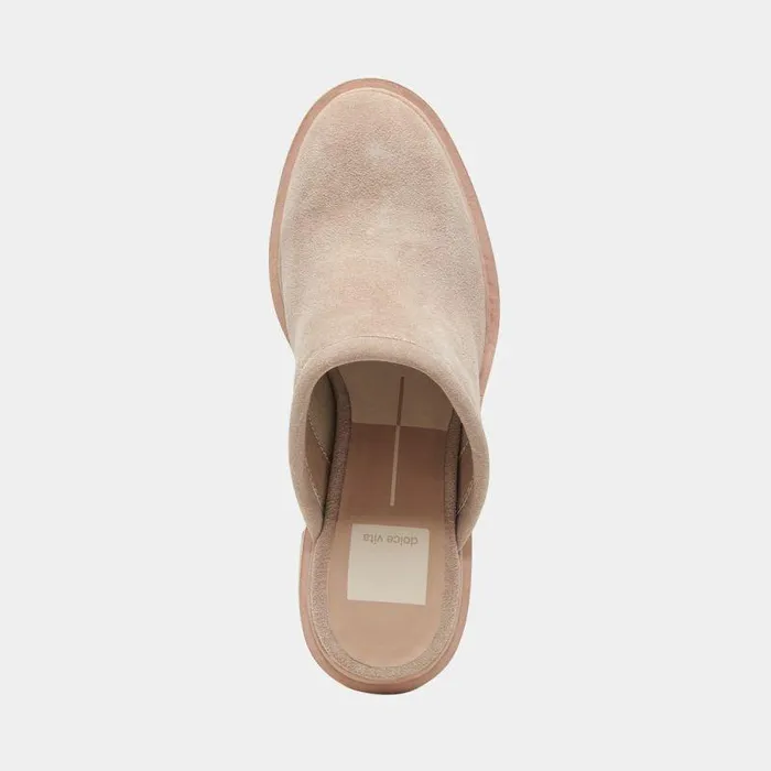 Heels Shop Dolce Vita Castel Heels In Taupe Suede Women039s Taupe Suede Clogs Taupe Suede