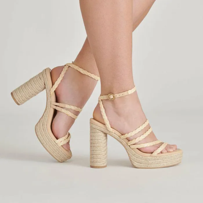 Heels Shop Dolce Vita Catina Heels Lt Natural Raffia Lt Natural Raffia