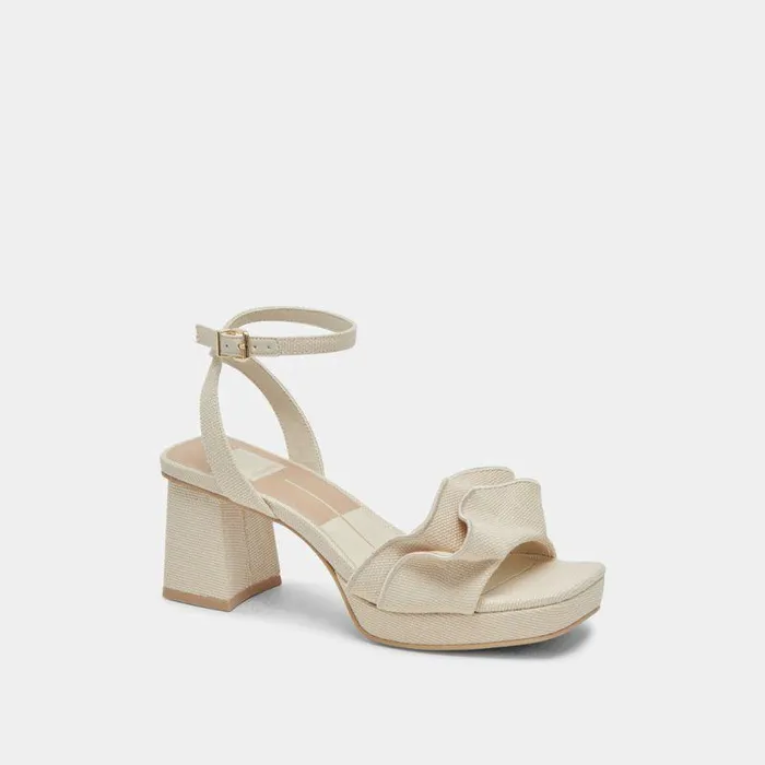 Heels Shop Dolce Vita Cheer Heels Ivory Raffia Ivory Raffia