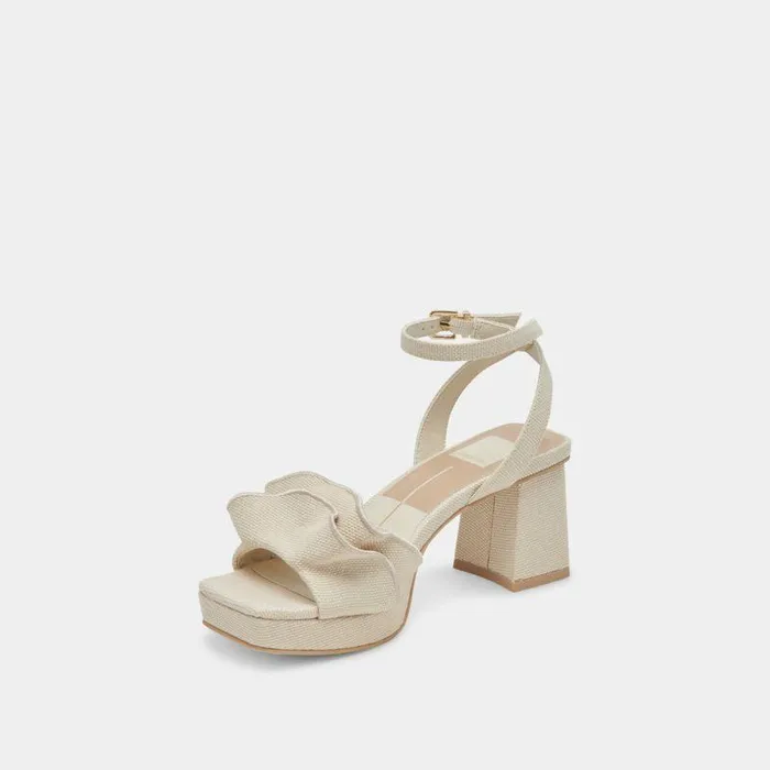 Heels Shop Dolce Vita Cheer Heels Ivory Raffia Ivory Raffia