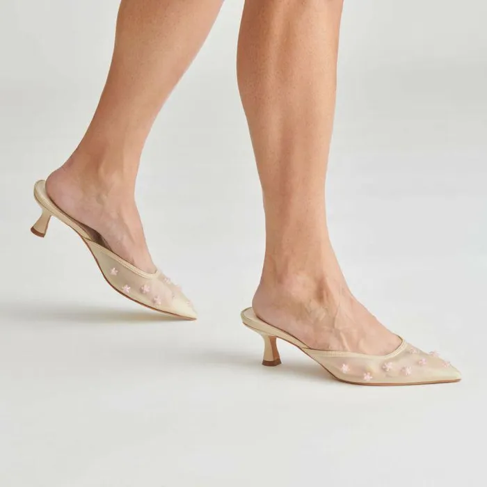 Heels Shop Dolce Vita Claire Heels French Vanilla Mesh French Vanilla Mesh