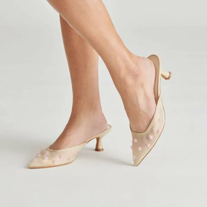 Heels Shop Dolce Vita Claire Heels French Vanilla Mesh French Vanilla Mesh