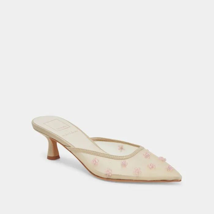 Heels Shop Dolce Vita Claire Wide Heels French Vanilla Mesh French Vanilla Mesh