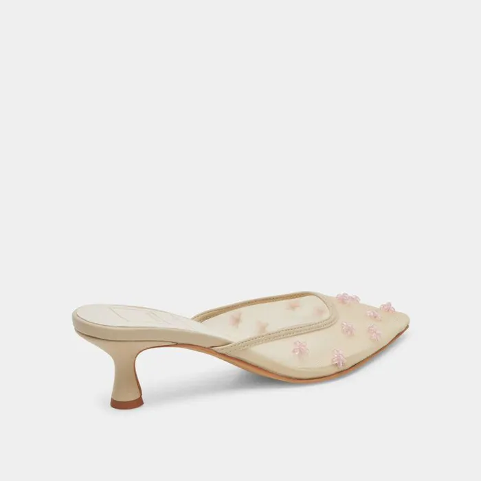 Heels Shop Dolce Vita Claire Wide Heels French Vanilla Mesh French Vanilla Mesh