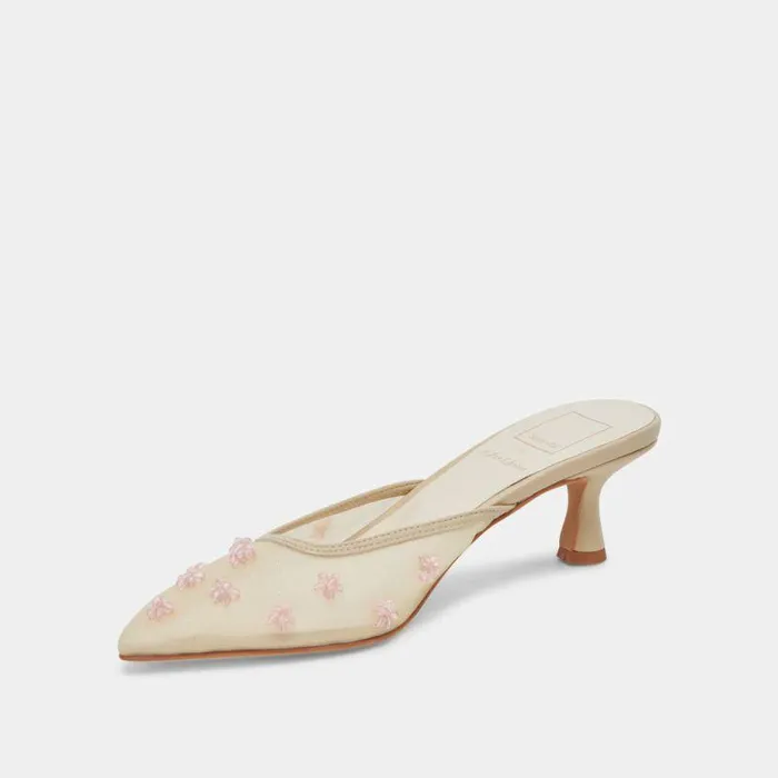 Heels Shop Dolce Vita Claire Wide Heels French Vanilla Mesh French Vanilla Mesh