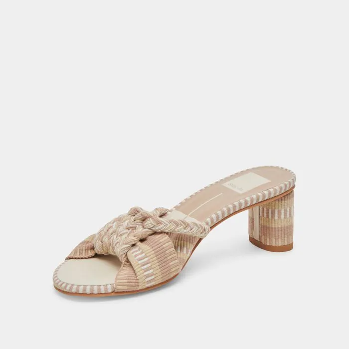 Heels Shop Dolce Vita Dallie Heels Natural Multi Woven Natural Multi Woven