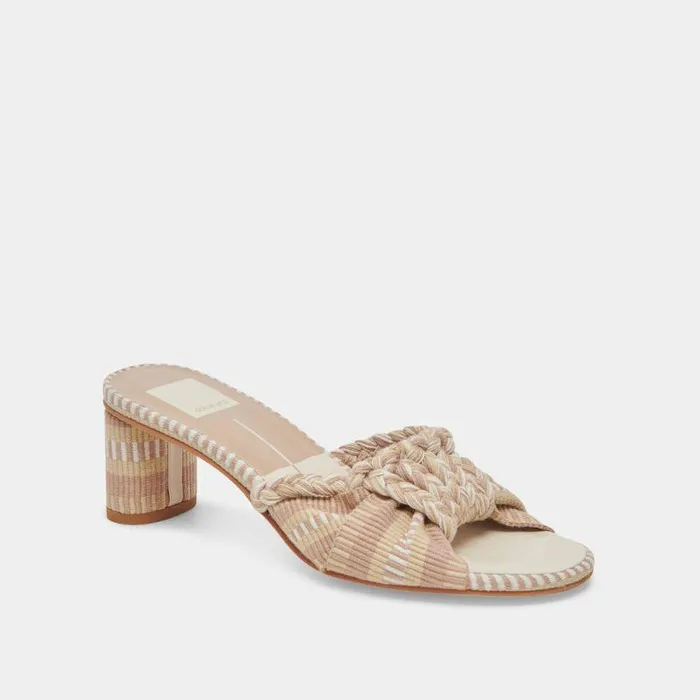 Heels Shop Dolce Vita Dallie Heels Natural Multi Woven Natural Multi Woven