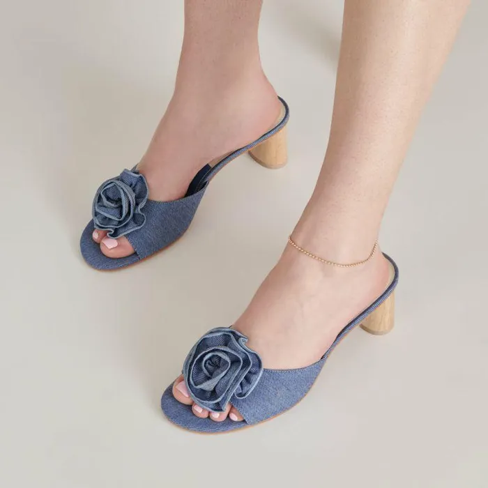 Heels Shop Dolce Vita Darly Heels Blue Denim Blue Denim