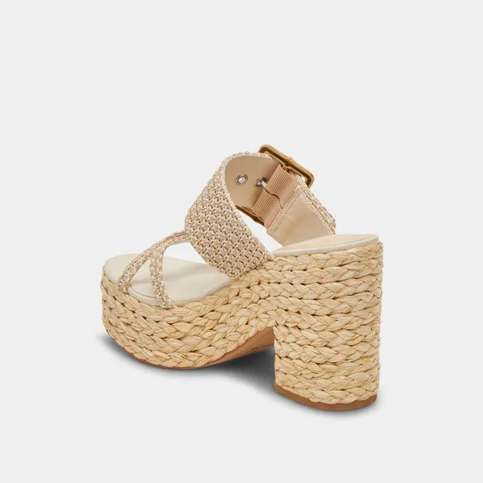 Heels Shop Dolce Vita Edwina Heels White Natural Raffia White Natural Raffia