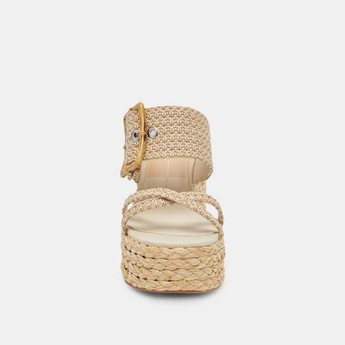Heels Shop Dolce Vita Edwina Heels White Natural Raffia White Natural Raffia