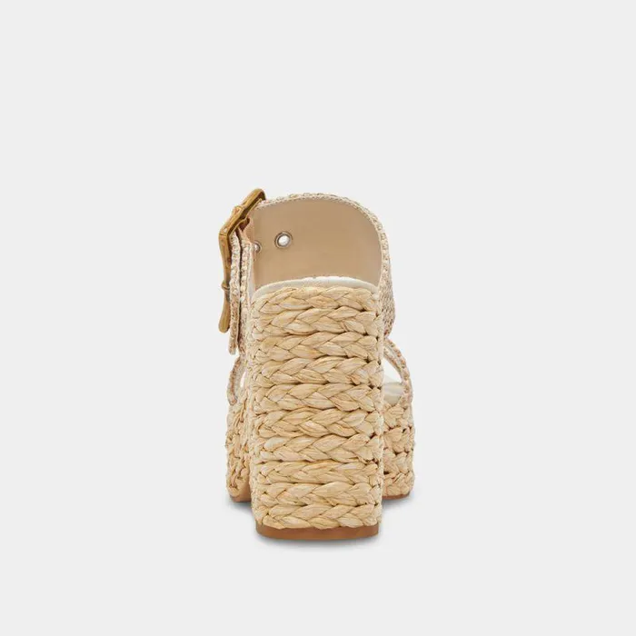 Heels Shop Dolce Vita Edwina Heels White Natural Raffia White Natural Raffia