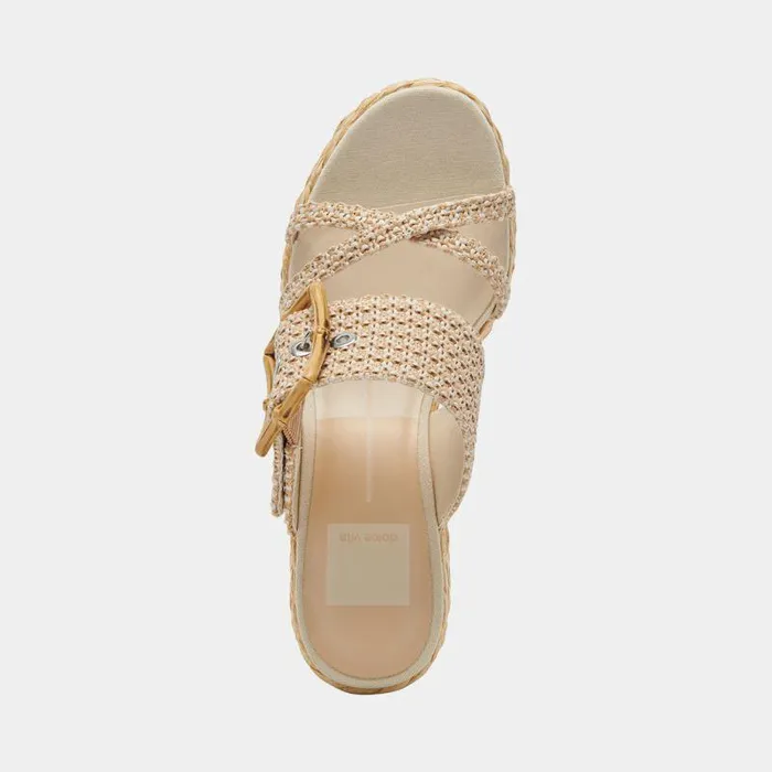 Heels Shop Dolce Vita Edwina Heels White Natural Raffia White Natural Raffia