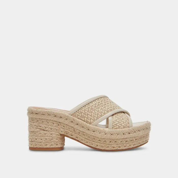 Heels Shop Dolce Vita Eldora Heels Natural White Raffia Natural White Raffia