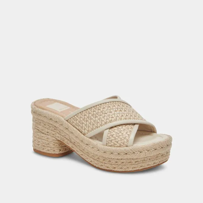 Heels Shop Dolce Vita Eldora Heels Natural White Raffia Natural White Raffia