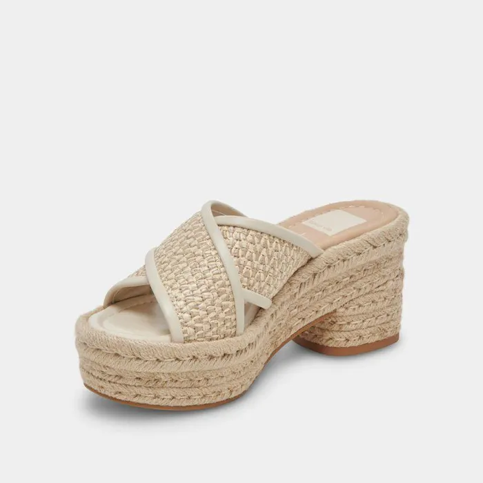 Heels Shop Dolce Vita Eldora Heels Natural White Raffia Natural White Raffia