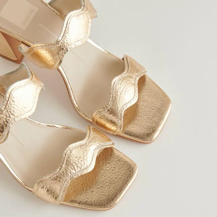 Heels Shop Dolce Vita Ilva Heels Gold Distressed Leather Leather Heels Gold Distressed Leather