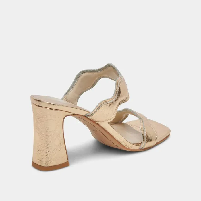 Heels Shop Dolce Vita Ilva Heels Gold Distressed Leather Leather Heels Gold Distressed Leather