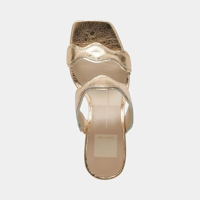 Heels Shop Dolce Vita Ilva Heels Gold Distressed Leather Leather Heels Gold Distressed Leather