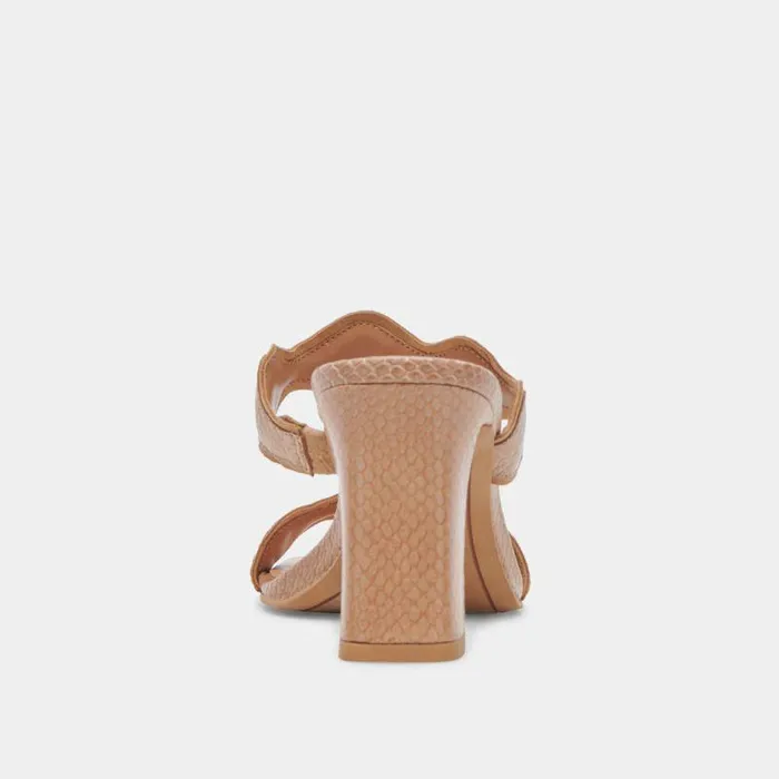 Heels Shop Dolce Vita Ilva Heels Toffee Embossed Leather Leather Heels Toffee Embossed Leather