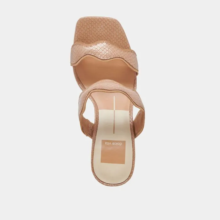 Heels Shop Dolce Vita Ilva Heels Toffee Embossed Leather Leather Heels Toffee Embossed Leather