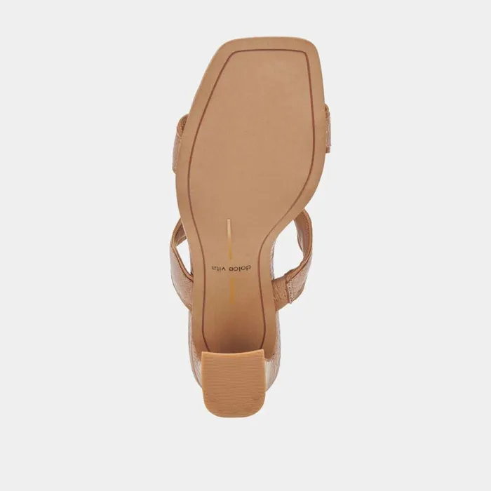 Heels Shop Dolce Vita Ilva Heels Toffee Embossed Leather Leather Heels Toffee Embossed Leather