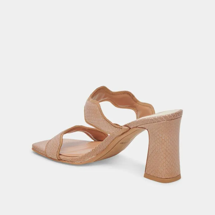 Heels Shop Dolce Vita Ilva Heels Toffee Embossed Leather Leather Heels Toffee Embossed Leather