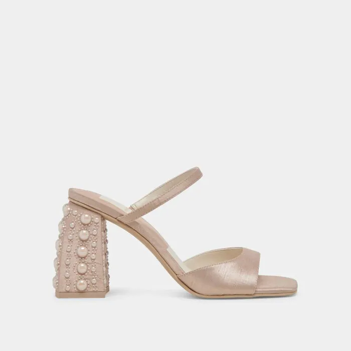 Heels Shop Dolce Vita Jemmy Pearl Heels Champagne Silk Champagne Silk