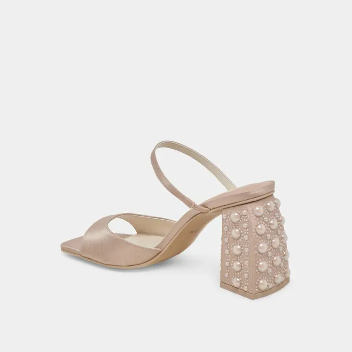 Heels Shop Dolce Vita Jemmy Pearl Heels Champagne Silk Champagne Silk