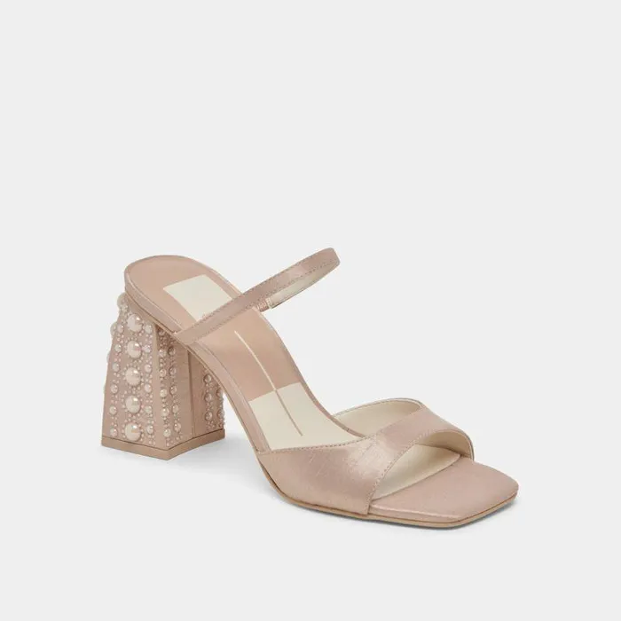 Heels Shop Dolce Vita Jemmy Pearl Heels Champagne Silk Champagne Silk