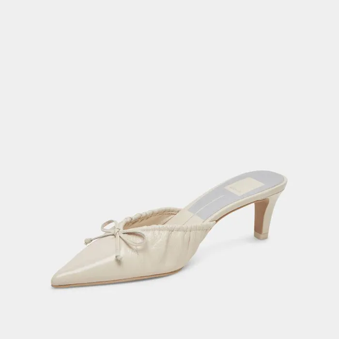 Heels Shop Dolce Vita Kairi Mid Heels Ivory Crinkle Patent Ivory Crinkle Patent