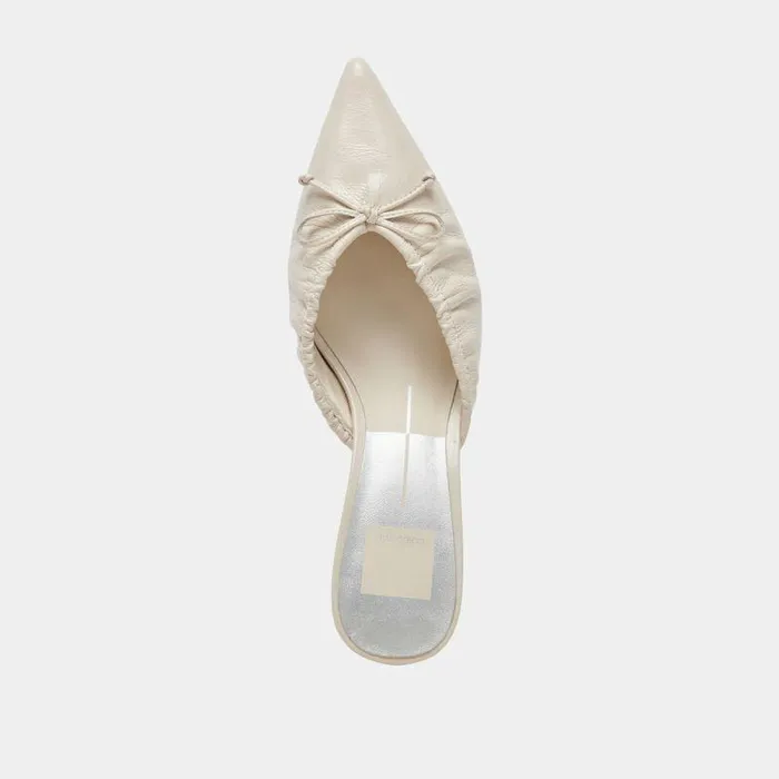 Heels Shop Dolce Vita Kairi Mid Heels Ivory Crinkle Patent Ivory Crinkle Patent