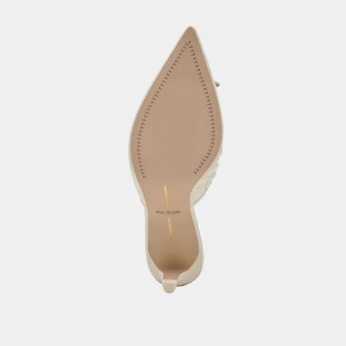 Heels Shop Dolce Vita Kairi Mid Heels Ivory Crinkle Patent Ivory Crinkle Patent
