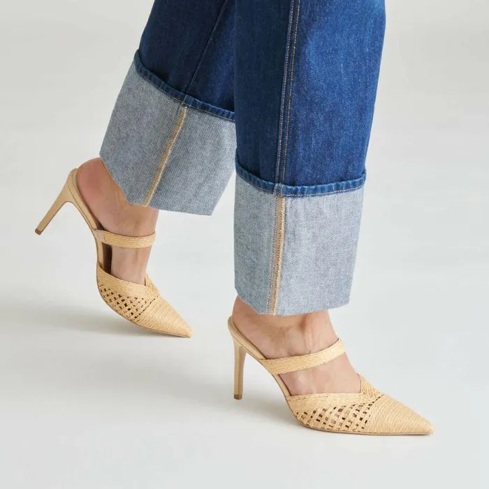 Heels Shop Dolce Vita Kaline Heels Lt Natural Raffia Lt Natural Raffia