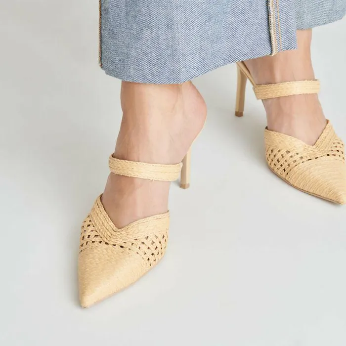 Heels Shop Dolce Vita Kaline Heels Lt Natural Raffia Lt Natural Raffia