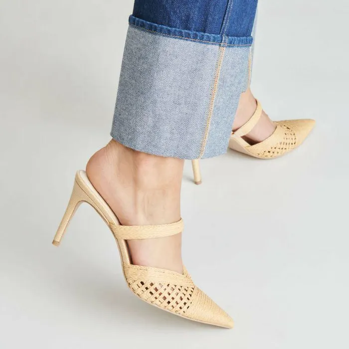 Heels Shop Dolce Vita Kaline Heels Lt Natural Raffia Lt Natural Raffia