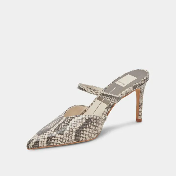 Heels Shop Dolce Vita Kanika Heels Black White Embossed Snake Snake Black White Heels Black White Embossed Snake