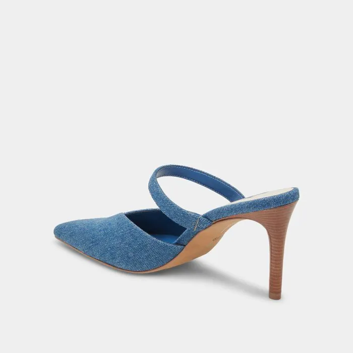 Heels Shop Dolce Vita Kanika Heels Blue Denim Designer Blue Denim Heels Blue Denim